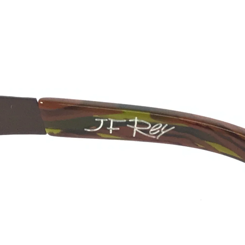 J.F. Rey Eyeglasses Frames JF2601 9999 Brown Lizard Print Half Rim 55-18-130